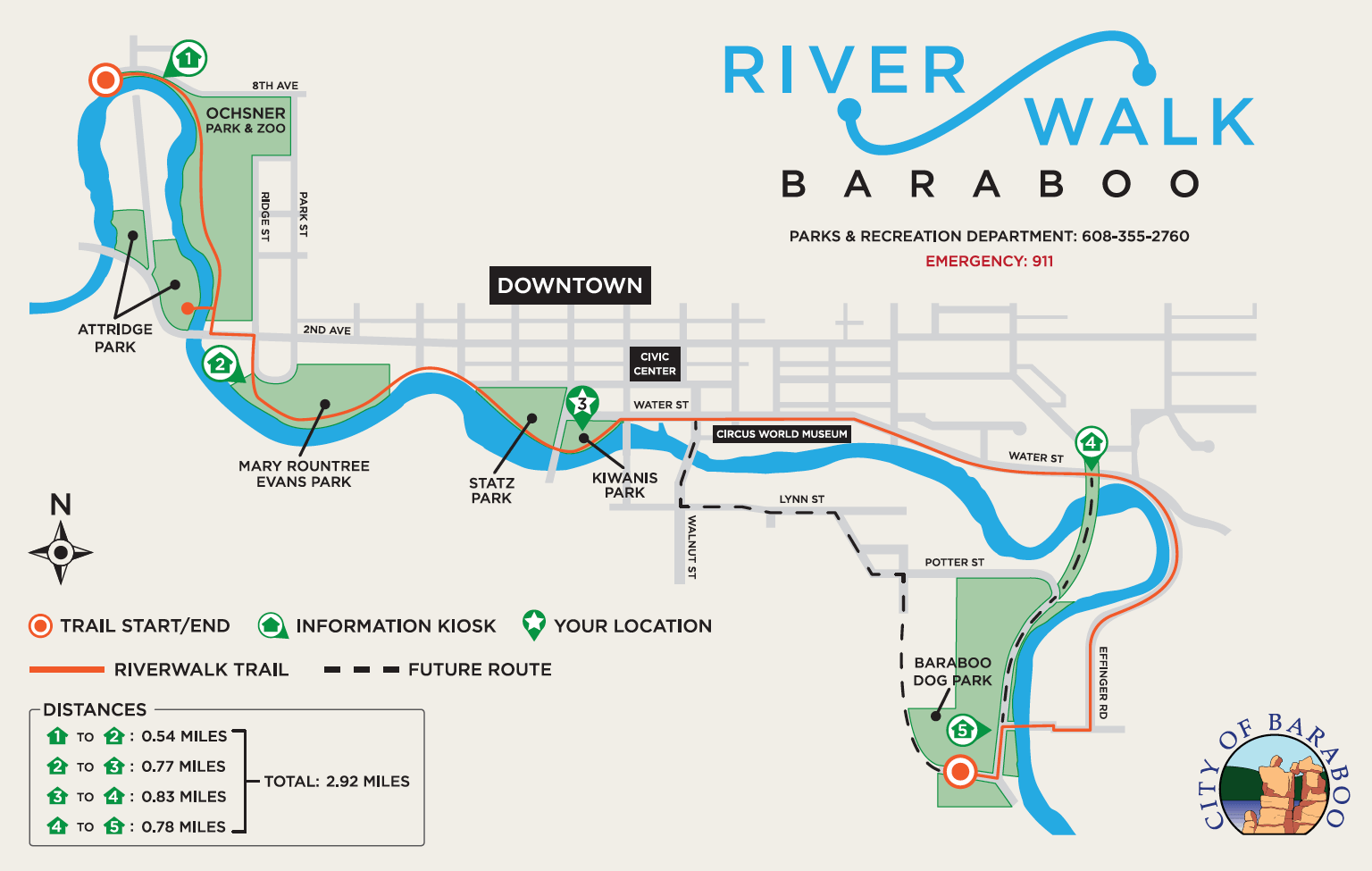 Baraboo Riverwalk sign